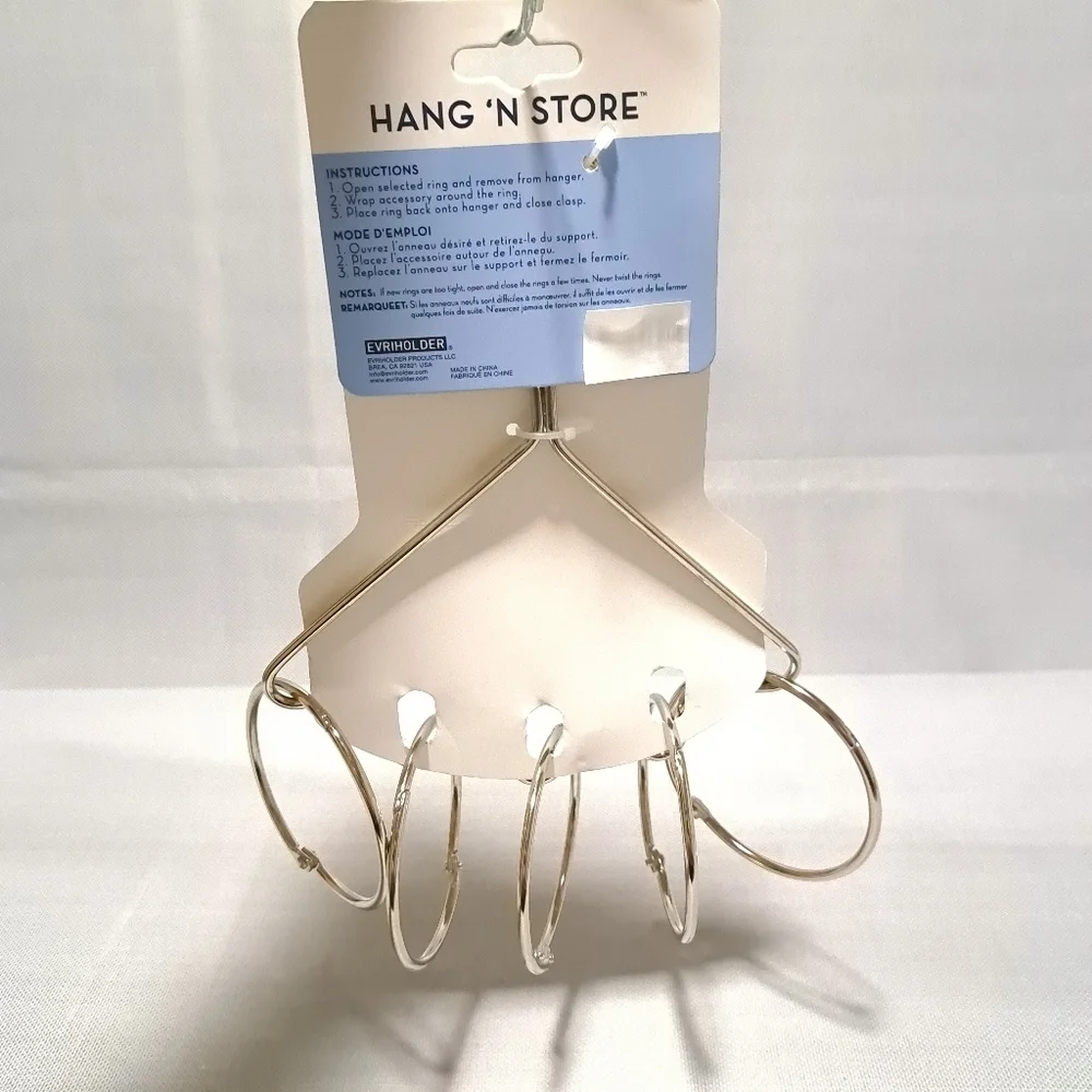 Accessory Organizer Hang Silver Open Ring Purchase Scarves Belts Ties Jewelry‎